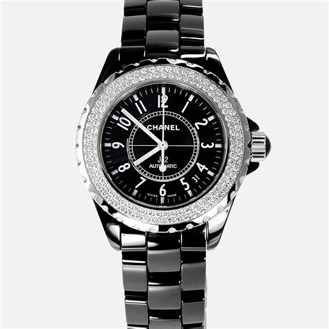 chanel watch black price|chanel j12 diamond bezel.